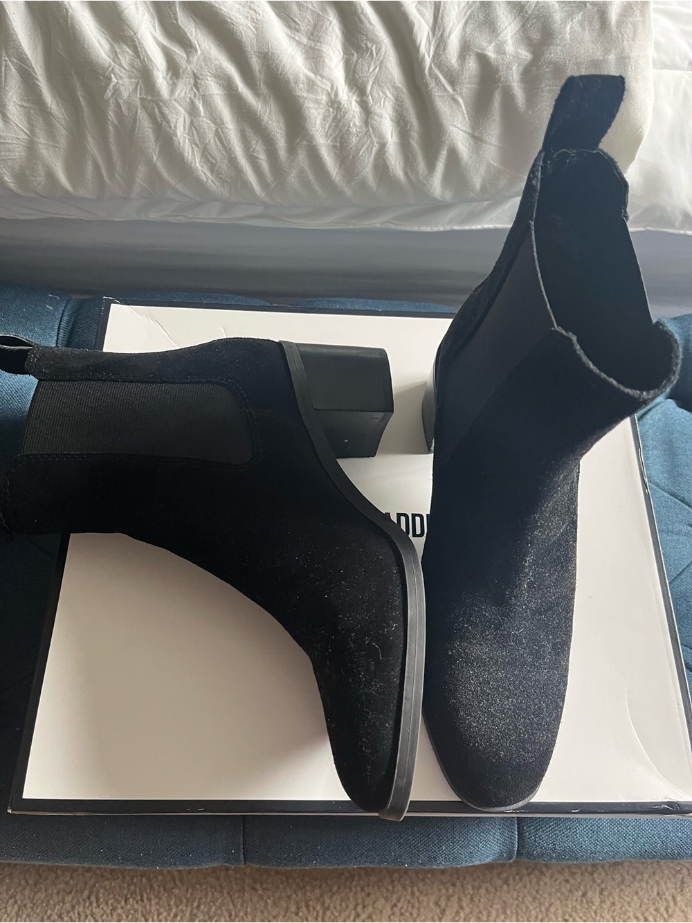 Black Suede Steve Madden Ankle Boots